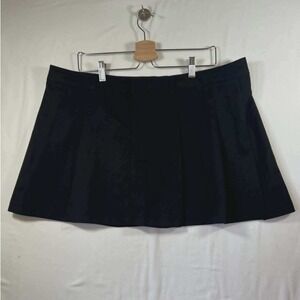 Divided Women Black Pleated Mini Skirt Size XL Preppy Schoolgirl‎ Twill Skater
